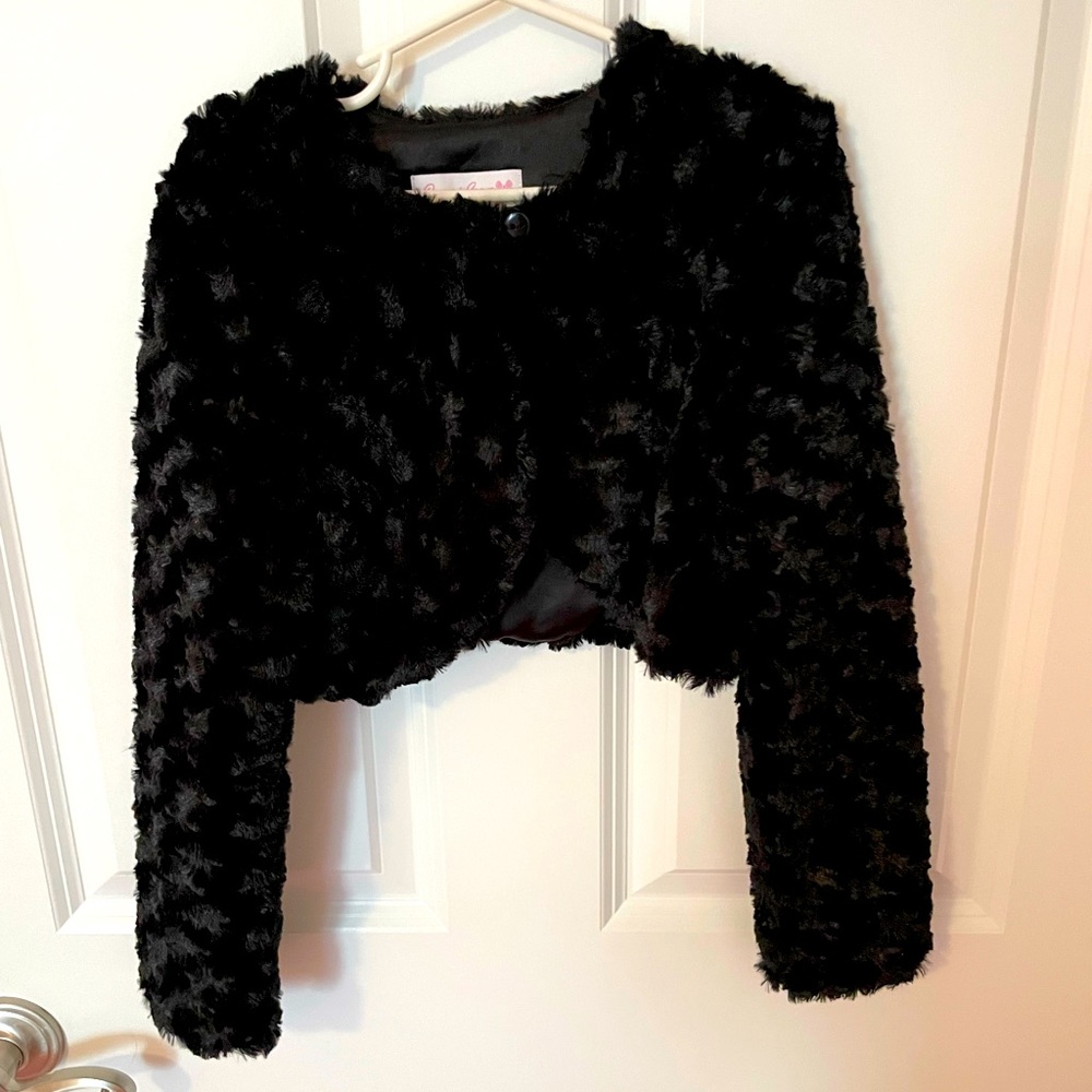 Childrens faux fur bolero